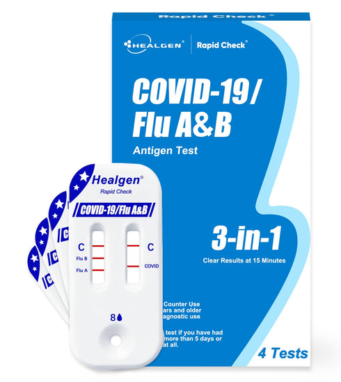Healgen Rapid Check COVID-19, Flu A&B Antigen Test Kit, The First FDA