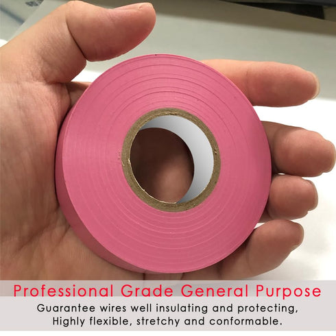 Pink Electrical Tape, 66 feet x 3/4 inch, Waterproof, Strong Adhesive, Vinyl Rubber for 600V & 176?