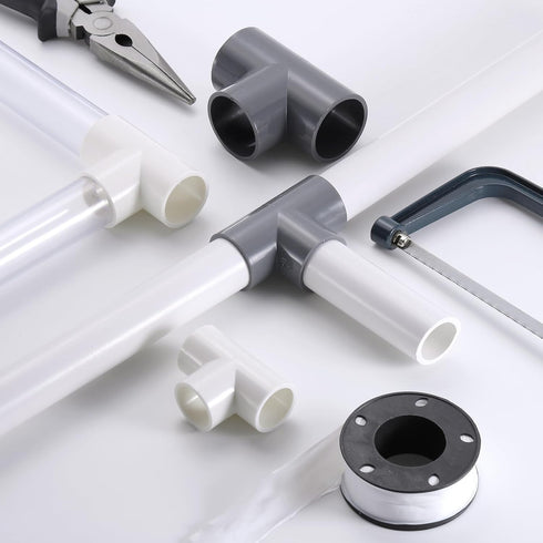 1/2" 3 3 Elbow Elbow uxcell PVC Tee, Pcs Way Connector Furniture Grade PVC Tee Pipe Fitting Adapter Corner Fitting