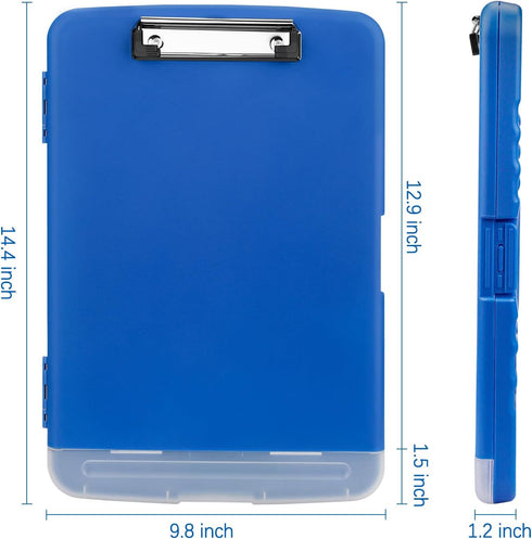 8.5x11 Meiikun Clipboard with Storage, Plastic Clipboards with Pen Holder, High Capacity Nursing Clipboard Folder, Side