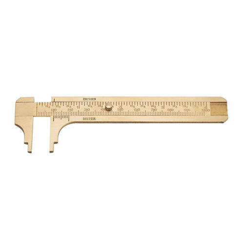 Double Scale Vernier Calipers: Brass Sliding Gauge for Measuring Jewelry (100mm)