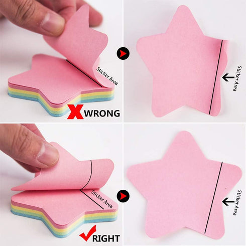 Star Sticky Notes - 1000 Sheets Mixed 4 Color Bulk Sale Self Stick Memo Notes for Office/School/Home
