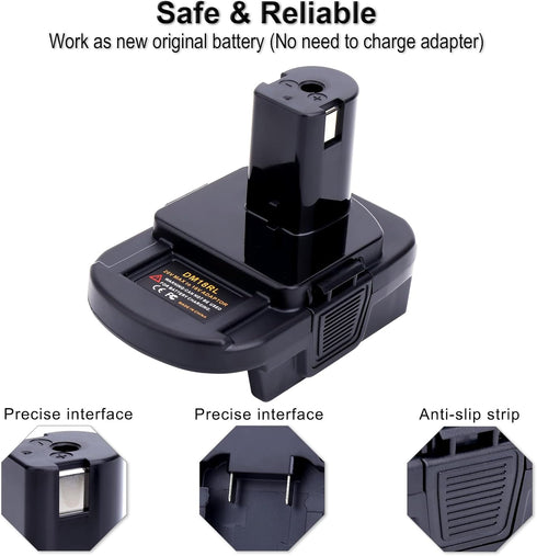 Biswaye Adapter for Dewalt 20V Battery to Replacement for Ryobi 18V One+ Battery, Compatible with Milwaukee M18 Battery