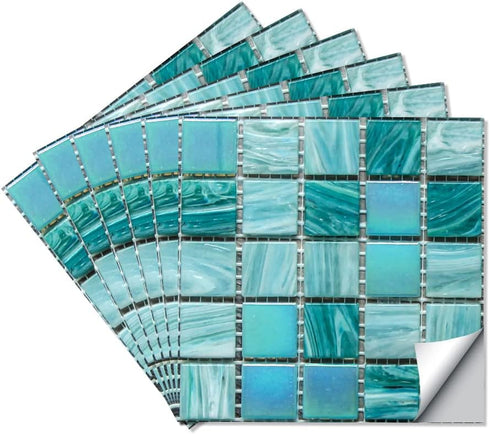 25Pcs Self-adhesive Mosaic Tile transfer for Home Decor, Peel and stick Tile Decal, Water-proof Backsplash Tile Sticker for Kitchen Bathroom,4x4inch/10x10cm by Alwayspon