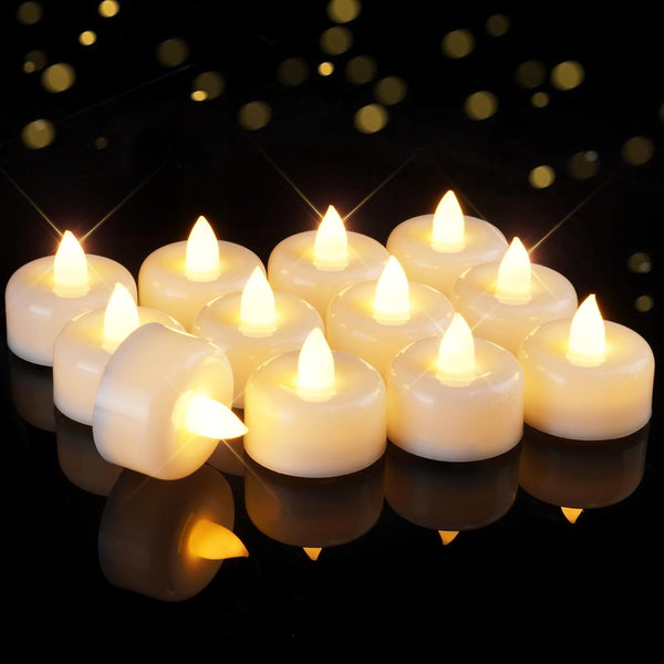 Raycare 12/24/50/100/150Pack Battery Operated Tea Lights Candles, Long Lasting Fake Candles, Flameless
