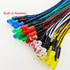 Gebildet 50pcs 5mm 12VDC 7.8 Inch Red, Yellow, Green, Blue, White LED Lights, Prewired V LED Light Diffused Lens