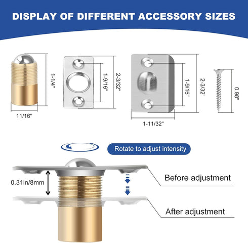 fitoon 2 Closet 0.98-inch PCS Ball Catch for Top of Door, Door Ball Catch, Latches Replacement by , Equipped with a