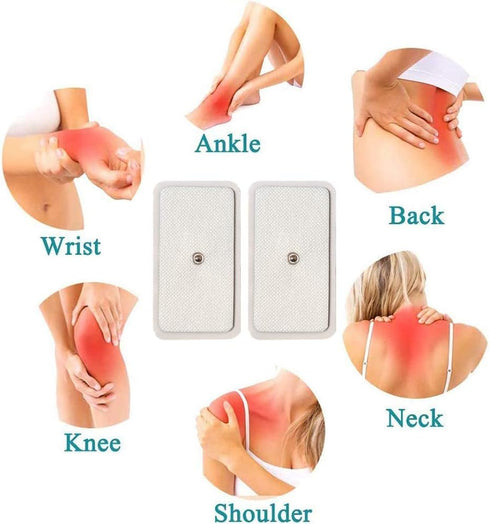 20 Pack 2"x4" TENS Snap Electrodes Pads - Compatible with All TENS/EMS Devices, Durable Conductive Pads