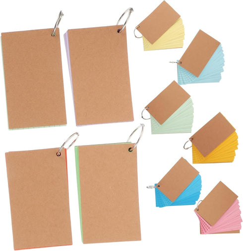 HOODANCOS 10pcs Double-sided Lined Index Cards with for Study and Meetings Paper Cover