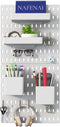 Nafenai Pegboard Combination Wall Organizer Kit, 2 Pieces with 11 Accessories, White Peg Board for Home Office