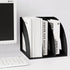Marte Vanci Magazine File Holder, Sturdy Plastic Storage Organizer, Vertical 3 Section Folder for Desktop, Black