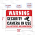 2PC 10 7 Inches Security Camera In Use Sign, x - Aluminum - Warning All Activities Are Monitored