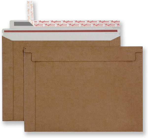 Rigid Mailers 30 Pack, 9.5 x 12.5 inches Brown Self Seal Stay Flat Bulk Cardboard Kraft Mailers