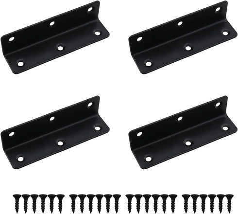 TAODAN 4PCS Stainless Steel Black Long Strip Corner Code 100x27x27mm Metal L Shape