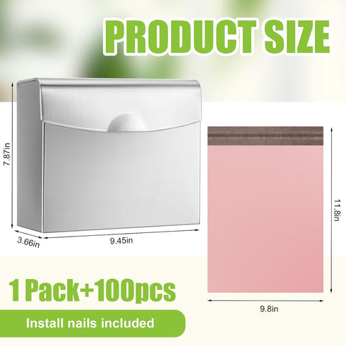 1 Pack Tioncy Sanitary Napkin Disposal Receptacle with Feminine Hygiene Disposal Bag Stainless Steel Tampon Bin Trash