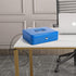 Durable Metal Cash Box with Key Lock, Money Tray, Security Locker with Cable, Blue