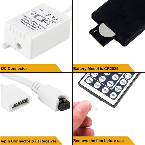 SUPERNIGHT Dimmer 5050 3528 (44 RGB LED Light Strip Remote Controller, for RGB LED Strip Lights, Wireless IR Remote