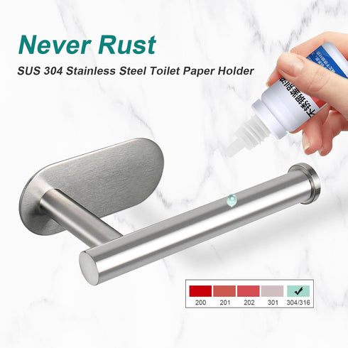 3M Toilet Paper Holder for Bathroom, Self Adhesive Stainless Steel Tissue Towel Roll Holder, Brushed Nickel