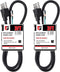 EP 2 Pack 3 ft 14/3C SJTW Appliance and Power Tool Cord, Heavy Duty Replacement Cable