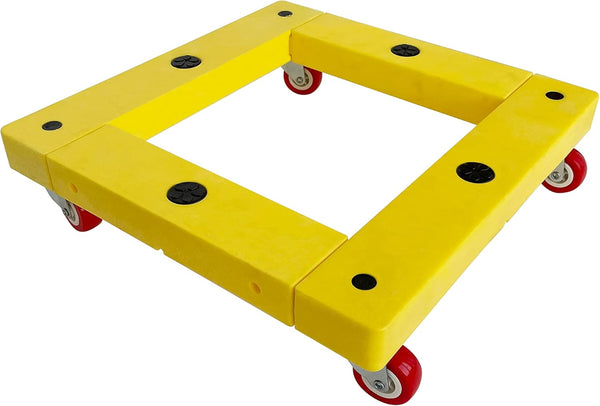 Maxworks 50698 Square Furniture Dolly Moving Cart Appliance Roller, Yellow, 300LBS Capacity,