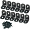 Alamic Corner Brace Right Angle Bracket - Stainless Steel Black Joint Shelf Bracket with Screws, 20 x 20mm, 12 Pcs