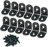 Alamic Corner Brace Right Angle Bracket - Stainless Steel Black Joint Shelf Bracket with Screws, 20 x 20mm, 12 Pcs