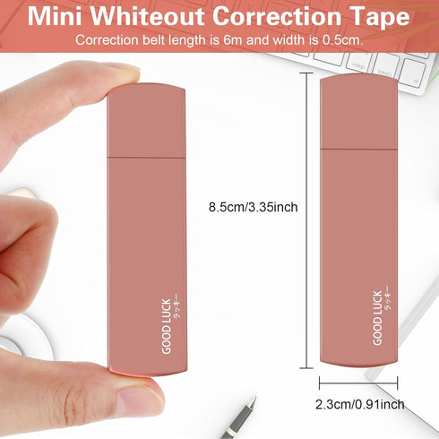 Small White Out Tapes, 6PCS Tape Roller Instant Correction Tape Mini Whiteout Tape Set Cute Correction Rollers for Students Office Workers Home School Stationery Supplies (Gradient Pink) by Amabro