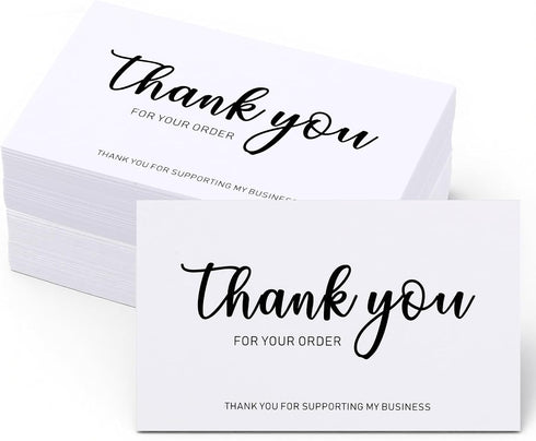 FdcLixuvol 100Pcs Thank You for Your Order Cards, 3.5 x 2 Inch Mini