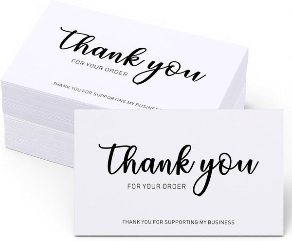 FdcLixuvol 100Pcs Thank You for Your Order Cards, 3.5 x 2 Inch Mini