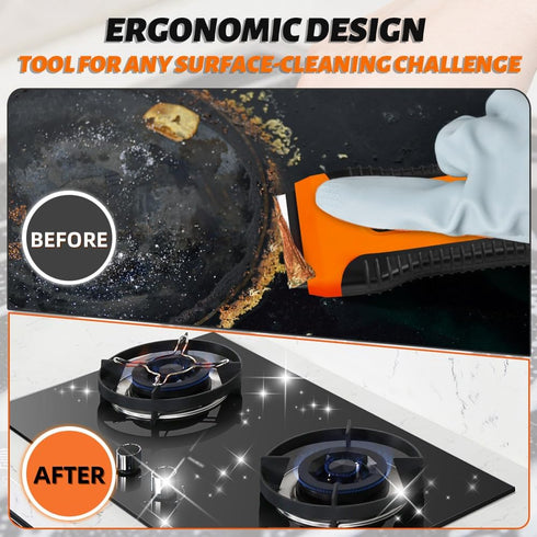 MIVITOOM Tops15 Non Scratch Oven Hob Cleaner with Storage Box, Multi-Surface Cleaning Tool - Removes Paint, Caulk