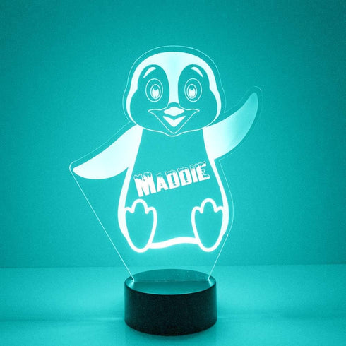 Store Custom Penguin LED Sign Night Light Lamp with Remote, Light Up Display