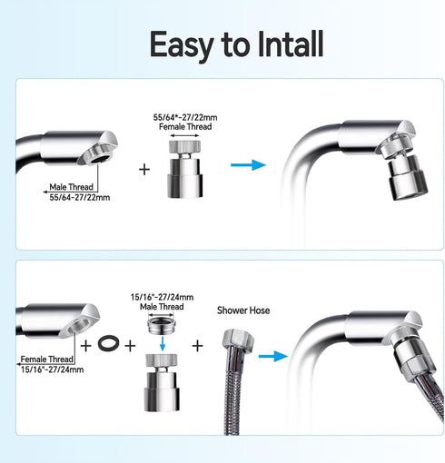 Faucet Aerator for Sink Faucet Adapter, 360 Swivel Faucet to Hose Adapter