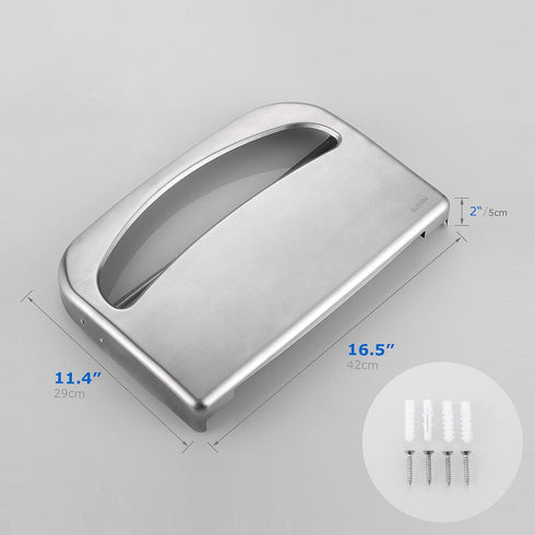 Commercial, 304 16-Inch Toilet Seat Cover Dispenser Wall Mount Half Fold Toilet Seat Cover Dispenser, Stainless Steel