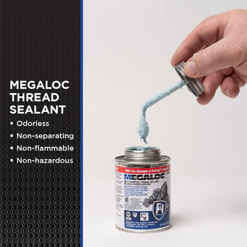 Hercules 15806 Megaloc Multi-Purpose Thread Sealant, Blue Liquid Paste, 8 oz./236 ml