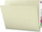 Smead End Tab Pressboard File Folder, Letter Size, Gray/Green, 1" Expansion, Straight-Cut Tab, 25 per Box
