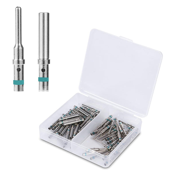 MUYI 30 Pairs DT Connector Terminals Kit, Size 16 Solid Barrel Male Pins & Female Sockets for Wire Harness