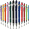 Ballpoint Pen with Stylus Tip, Soft Touch Click Metal Pen, 1.0mm Medium Point, Black Ink, 12 Count (Mixed Color)