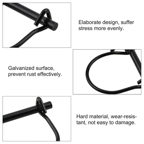 INCREWAY 10pcs Heavy Duty Wire Lock Pin, 1/4" Safety Coupler Shaft Locking Pin for Trailers, Farm, Lawn, Garden