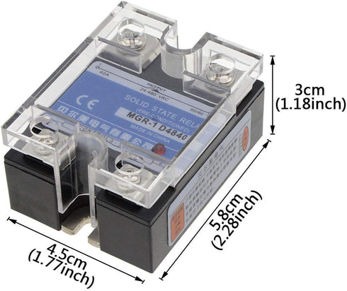 YXQ REX-C100 Temperature Thermostat Controllers, Digital Intelligent PID LED, 100-240VAC, K Sensor, 40A Solid State