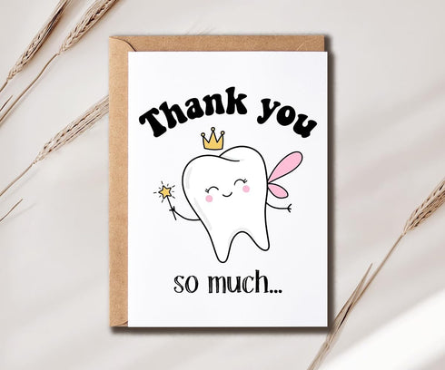 SNMDesigns 5 7 inches Dental Thank You Card - Thank You So Much - Cute Tooth Card - Unique Thanks Card - Thank You Card
