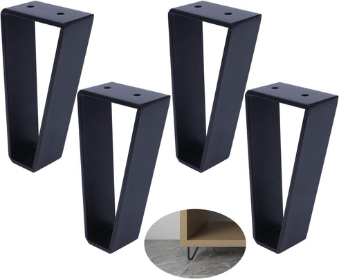 Osring 6 Inch Trapezoid Furniture Legs 4pcs, Solid Steel Furniture Hairpin Leg for