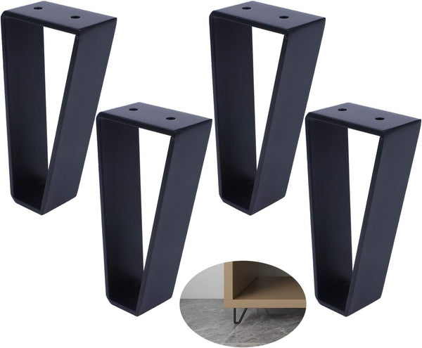 Osring 6 Inch Trapezoid Furniture Legs 4pcs, Solid Steel Furniture Hairpin Leg for