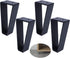 Osring 6 Inch Trapezoid Furniture Legs 4pcs, Solid Steel Furniture Hairpin Leg for
