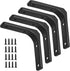 Hordion 4pcs 4 Inch, Wall Shelf Brackets Heavy Duty L Bracket Right Angle Brackets Steel Corner Brace with Screws