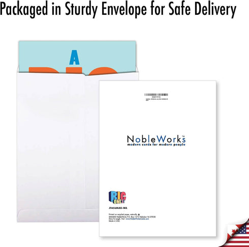 NobleWorks Big 4th Work Anniversary Card, Jumbo 8.5 x 11 Notecard for 4 Year Employee w/Envelope for Men, Women