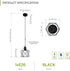 1xE26 120V 2 Pack ASD Black Pendant Light Fixture - ETL Modern Pendant Lights Kitchen Island, Industrial Hallway