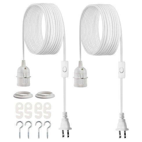 VEVOR Plug in Hanging Light Cord Kit, 16ft Lantern Extension Cords, 2