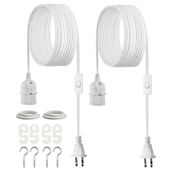 VEVOR Plug in Hanging Light Cord Kit, 16ft Lantern Extension Cords, 2
