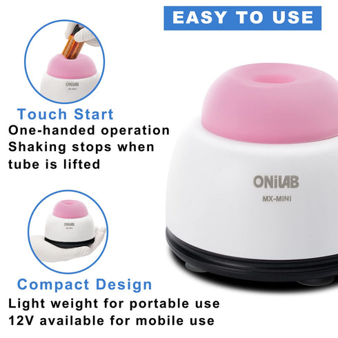 ONiLAB Mini Vortex Mixer with Touch Function for Lab Mixing, Nail Polish, Tattoo Ink, Pink