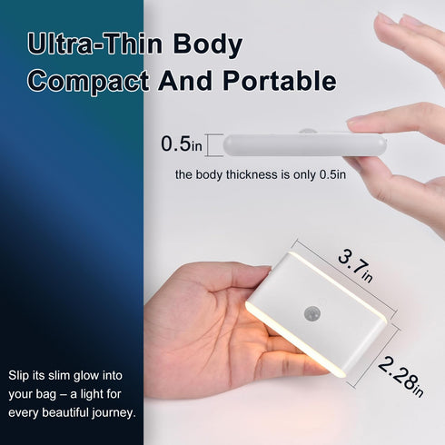 2-Pack Motion Sensor Night Light Cruise Approved, Magnetic & Rechargeable with USB, RGB Color-Changing Modes, LED Auto